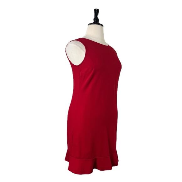 Lands’ End Shift Dress Ruffle Hem Ponte Knit Cherry Red Women’s Plus Size 14 - Picture 2 of 11